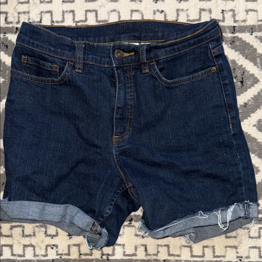 Denim + Company Women’s Dark Blue Denim Roll-Cuff Shorts